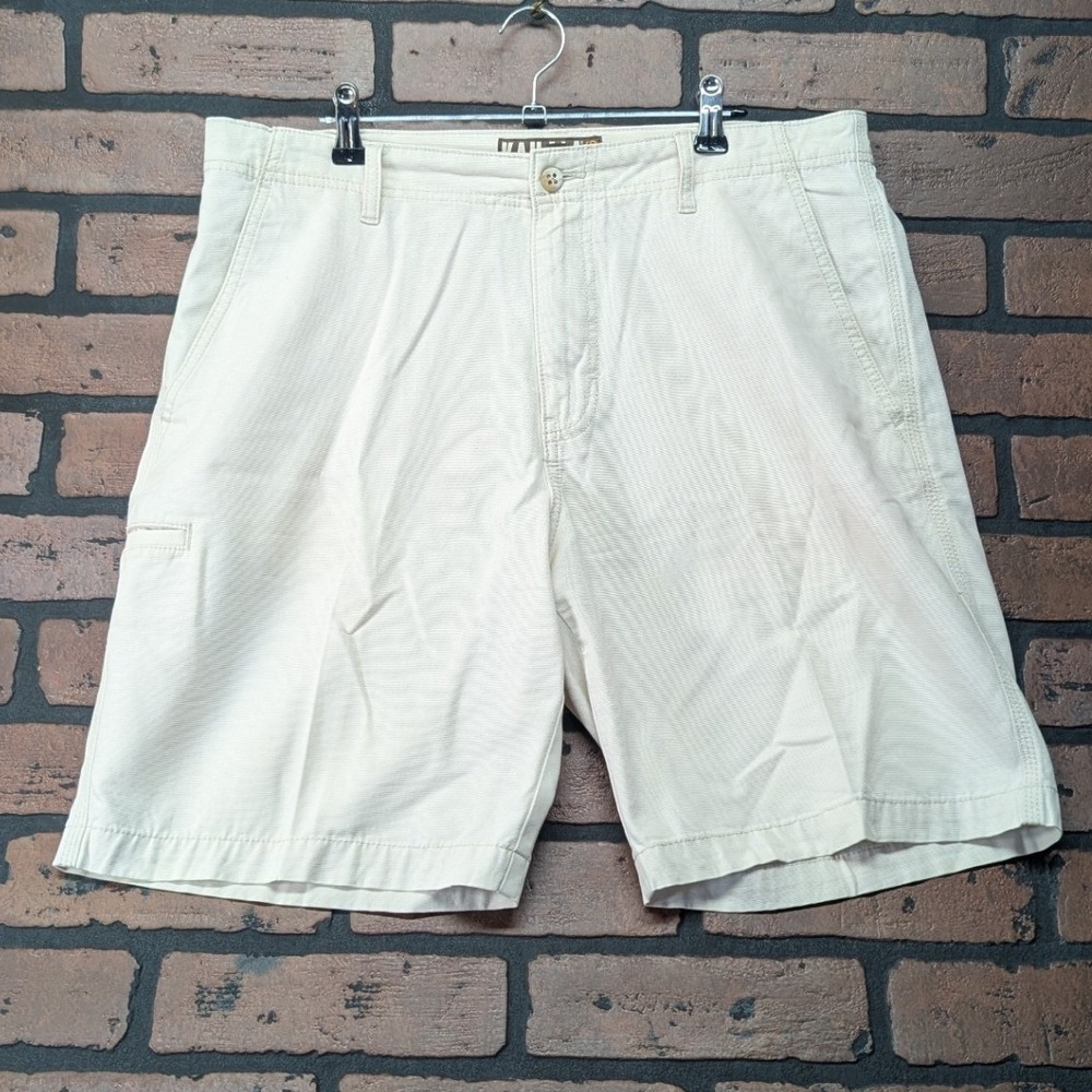 Kahala Men's Light Khaki Stretch Utility Shorts Size 32 Cotton Stash Pocket